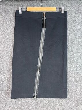 Rag & Bone Black Pencil Skirt Asymmetrical Zip High Waisted Minimalist Size L